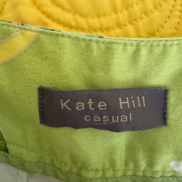 Kate Hill Green Floral Crop Pants, Size 10 - Picture 10 of 11